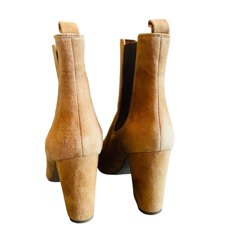 Steve Madden Subtle Chelsea Boot Brown Chestnut Suede Sz 9.5 Ankle Booties